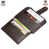 Image of BULLCAPTAIN Genuine Leather RFID Blocking Zipper Card Holder Credit Cart Wallet Mini Slim Wallet Card & Id Holders Man Business Shopping