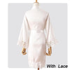 Image of Summer Lace Sleepwear Bride&Bridemaid Wedding Robe Gown Solid Embroidery Kimono Bathrobe Women Casual Home Night Dress M L Xl Shopping