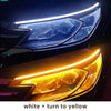 Image of 2pcs LED DRL Car Daytime Running Light Flexible Waterproof Strip Auto Headlights White Turn Signal Yellow Brake Flow Lights 12V Shopping