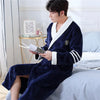 Image of Winter Thick Warm Female Coral Fleece Kimono Robe Lovers Couple Nightgown Bath Gown Sleepwear Men Large Nightwear M L XL XXL 3XL Shopping