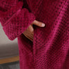 Image of Women Winter Extra Long Thick Warm Bath Robe Plus Size Zipper Luxury Flannel Peignoir Pregnant Bathrobe Men Coral Fleece Robes Shopping