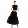 Image of Maxi Long Tulle Skirts for Women Black Gothic Pleated Skirt Casual Party Fairycore Summer Winter Jupe Longue 2022 Falda Mujer Shopping