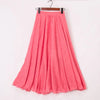 Image of High Quality Cotton Linen Maxi Skirt Womens Casual Elastic High Waist Pleated A-Line Beach Skirts Boho Saia Feminina Faldas Jupe Shopping