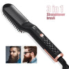 Image of Professional Electric Hair Straightening Brush Rotating Hot Comb For Man's Beard Straightener Ionic  Smoothing Styling Brushes Shopping