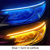 Image of 2pcs LED DRL Car Daytime Running Light Flexible Waterproof Strip Auto Headlights White Turn Signal Yellow Brake Flow Lights 12V Shopping