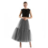 Image of Maxi Long Tulle Skirts for Women Black Gothic Pleated Skirt Casual Party Fairycore Summer Winter Jupe Longue 2022 Falda Mujer Shopping