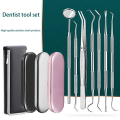 6Pcs Stainless Dental Tool Set Dentist Tooth Clean Hygiene Picks Mirror Kit Oral Health Tooth Cleaning Inspection Tartar Cleaner Shopping