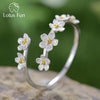 Image of Lotus Fun Delicate Forget-me-not Flower Adjustable Rings for Women Real 925 Sterling Silver Engagement Fine Jewelry Female Gift Shopping