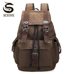 Scione Canvas Men's Backpack School Rucksack Men Drawstring Backpacks Women Travel Shoulder Bagpack Teenagers Laptop Back Pack Shopping