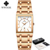 Image of Relogio Masculino WWOOR Gold Watch Men Square Mens Watches Top Brand Luxury Golden Quartz Stainless Steel Waterproof Wrist Watch Shopping