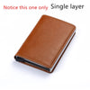 Image of 2020 Pu Leather Double Metal ID Credit Card Holder With RFID Vintage Card Case Automatic Money Cash Clip Mini Wallet Business Shopping