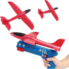 Airplane Toy, One-Click Ejection Model Foam Airplane with 1 Pack Large Throwing Foam Plane, Flying Toy for Kids Boys Gift Shopping