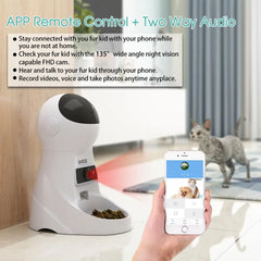 Iseebiz 3L Automatic Cat Feeder Dog Food Dispenser with Camera Support Voice Record App Control 8 Times One Day Pet Accessories