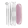 Image of 6Pcs Stainless Dental Tool Set Dentist Tooth Clean Hygiene Picks Mirror Kit Oral Health Tooth Cleaning Inspection Tartar Cleaner Shopping