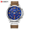 Image of CURREN Mens Watches Top Luxury Brand Waterproof Sport Wrist Watch Chronograph Quartz Military Genuine Leather Relogio Masculino Shopping