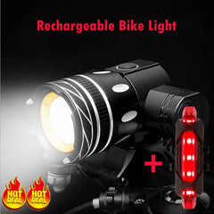 USB Rechargeable 15000LM XM-L T6 LED MTB Bike Front Rear Headlight Bicycle Front Light Shopping