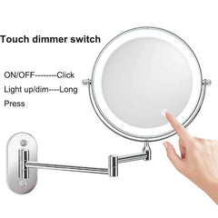 Wall Mounted Bathroom Mirror Led Makeup Mirror 10X Magnification Adjustable Cosmetic Mirror Wall Mirrors Touch Dimming Mirrors