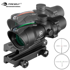 Fire Wolf 4X32 Tactical RifleScope Real Fiber Green Red Dot Illuminated Etched Reticle Optical sight Crossbow for hunting Shopping