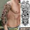 Image of Large Arm Sleeve Tattoo Japanese Wave Waterproof Temporary Tattoo Sticker Lily Peacock Men Full Tiger Fox Tatoo Body Art Women Shopping