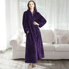 Image of Women Winter Extra Long Thick Warm Bath Robe Plus Size Zipper Luxury Flannel Peignoir Pregnant Bathrobe Men Coral Fleece Robes Shopping