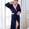 Image of Winter Thick Warm Female Coral Fleece Kimono Robe Lovers Couple Nightgown Bath Gown Sleepwear Men Large Nightwear M L XL XXL 3XL Shopping