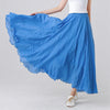 Image of High Quality Cotton Linen Maxi Skirt Womens Casual Elastic High Waist Pleated A-Line Beach Skirts Boho Saia Feminina Faldas Jupe Shopping