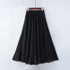 Image of High Quality Cotton Linen Maxi Skirt Womens Casual Elastic High Waist Pleated A-Line Beach Skirts Boho Saia Feminina Faldas Jupe Shopping