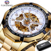 Image of Forsining 2021 Stainless Steel Waterproof Mens Skeleton Watches Top Brand Luxury Transparent Mechanical Sport Male Wrist Watches Shopping