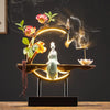 Image of Waterfall Backflow Incense Burner Ladies Incense Stick Holder Buddha Home Decoration Ceramic Burner Handmade Flower Censer Shopping