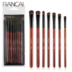 RANCAI 7pcs Eye shadow Makeup Brushes Set Natural Animal Horse Pony Soft Hair Cosmetics Blending Smudge Shader Brush Beauty Kit Shopping