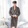 Image of Winter Thick Warm Female Coral Fleece Kimono Robe Lovers Couple Nightgown Bath Gown Sleepwear Men Large Nightwear M L XL XXL 3XL Shopping