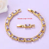 Image of Mexican Jewelry Sets Gold-Color Romantic Wedding Bridal Accessories Purple Crystal NecklaceAnd Earrings Bracelet Sets Shopping