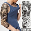 Image of Large Arm Sleeve Tattoo Japanese Wave Waterproof Temporary Tattoo Sticker Lily Peacock Men Full Tiger Fox Tatoo Body Art Women Shopping