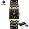 Image of Relogio Masculino WWOOR Gold Watch Men Square Mens Watches Top Brand Luxury Golden Quartz Stainless Steel Waterproof Wrist Watch Shopping