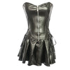 Image of S-6XL Plus Size Lingerie Women Black Faux Leather Burlesque Steampunk Corset Dress Gothic PVC Corset Vest Bust 829 Shopping