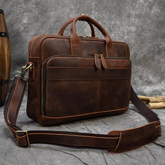 MAHEU Retro Laptop Briefcase Bag Genuine Leather Handbags Casual 15.6 Pad Bag Daily Working Tote Bags Men Male bag for documents Shopping