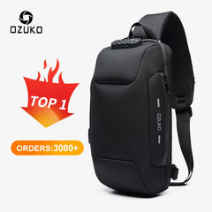 OZUKO 2022 New Multifunction Crossbody Bag for Men Anti-theft Shoulder Messenger Bags Male Waterproof Short Trip Chest Bag Pack Shopping