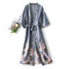 Image of Fashion Women's Summer Mini Kimono Robe Lady Rayon Bath Gown Yukata Nightgown Sleepwear Sleepshirts Pijama Mujer Size M-XXL Shopping