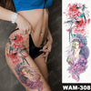 Image of Large Arm Sleeve Tattoo Japanese Wave Waterproof Temporary Tattoo Sticker Lily Peacock Men Full Tiger Fox Tatoo Body Art Women Shopping