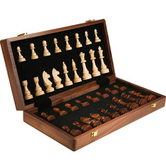 Chess Set Top Grade Wooden Folding Big Traditional Classic Handwork Solid Wood Pieces Walnut Chessboard Children Gift Board Game Shopping