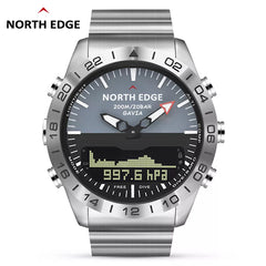 Men Dive Sports Digital watch Mens Watches Military Army Luxury Full Steel Business Waterproof 200m Altimeter Compass NORTH EDGE Shopping