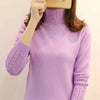 Image of Women Sweater Turtleneck Pullovers Autumn Winter Sweaters New 2023 Long Sleeves Thick Warm Female Sweater Khaki Shopping