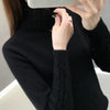 Image of Women Sweater Turtleneck Pullovers Autumn Winter Sweaters New 2023 Long Sleeves Thick Warm Female Sweater Khaki Shopping