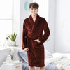 Image of Winter Thick Warm Female Coral Fleece Kimono Robe Lovers Couple Nightgown Bath Gown Sleepwear Men Large Nightwear M L XL XXL 3XL Shopping