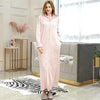 Image of Women Winter Extra Long Thick Warm Bath Robe Plus Size Zipper Luxury Flannel Peignoir Pregnant Bathrobe Men Coral Fleece Robes Shopping