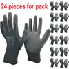 Image of 24Pieces/12 Pairs Safety Working Gloves Black Pu Nylon Cotton Glove Industrial Protective Work Gloves NMSafety Brand Supplier Shopping