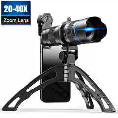 Apexel HD 20-40X Zoom Telescope Lens With Tripod Monocular Telephoto Phone Camera Lens For iPhone Huawei All Smartphones Camping Shopping