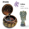 Image of Retro Zodiac 12 Signs Music Box Manual Arts 12 Constellation Musical Boxes with Led Flash Lights Valentine's Day Birthday Gift Shopping