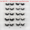 Image of 30/40/100/pairs Visofree Mink Eyelashes with Tray No Box Handmade Natural False Eyelashes Full Strip Lashes Reusable Long lashes Shopping