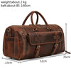 Image of Vintage Crazy Horse leather Travel Bag With Shoe Pocket 20 inch big capacity Real Leather Weekend luuage Bag large Messenger Bag Shopping